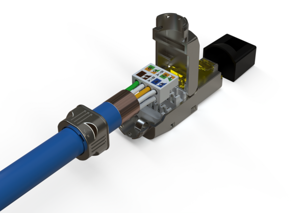 RJ45 Stecker STP, Cat.6A, feldkonfektionierbar, Bayonett