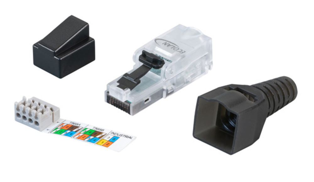 RJ45 Stecker + Zubehör ECOLAN® RJ45 Stecker UTP Cat.6, feldkonfektionierbar - 1 VPE = 50 Stück RJ45 Stecker + Zubehör