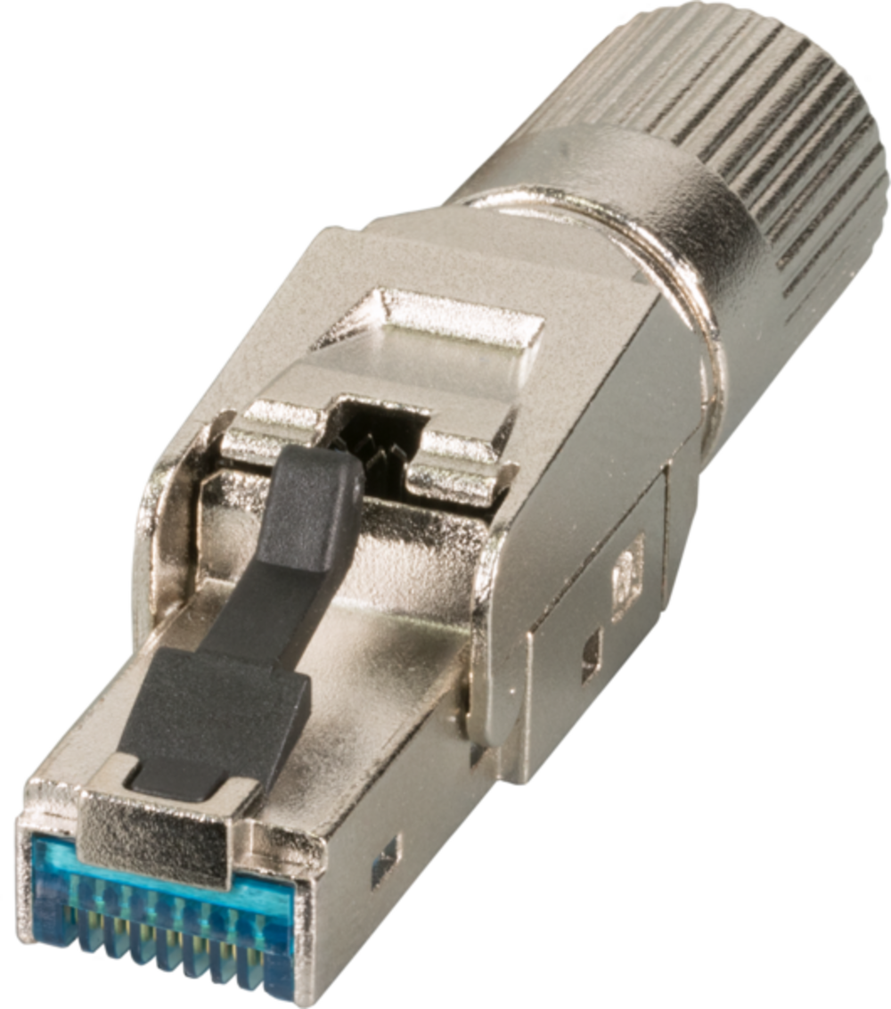 RJ45 Stecker + Zubehör RJ45 Premium Stecker STP, Cat.6A/ClassEA, feldkonfektionierbar, vollmetall - 1 VPE = 70 Stück RJ45 Stecker + Zubehör