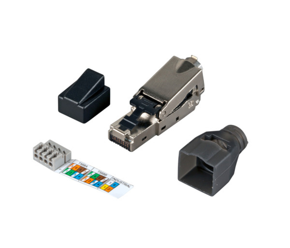 RJ45 Stecker + Zubehör RJ45 Stecker STP, Cat.6, feldkonfektionierbar - 1 VPE = 50 Stück RJ45 Stecker + Zubehör