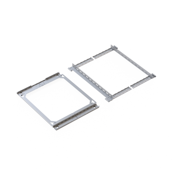 Rückrahmen für X-Rack Wandgehäuse -- 400-600mm 15HE 600x766mm verzinkt 1/3