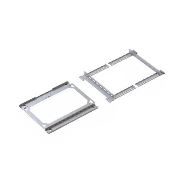 Rückrahmen für X-Rack Wandgehäuse -- 400-600mm 9HE 600x500mm verzinkt 1/3