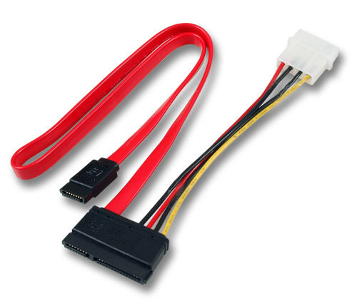 SATA Kombikabel, SATA 22 auf SATA 7 + 5,25 SATA Kombikabel, SATA 22 auf SATA 7 + 5,25