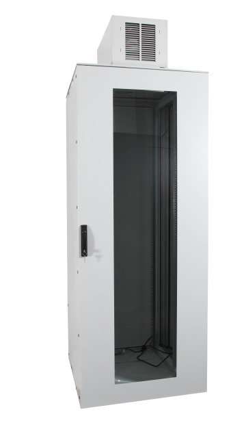 Schrank IP54 mit Dachkühlung 1,0 kW, 800 x 800 x 2340 mm, RAL7035 Schrank IP54 mit Dachkühlung 1,0 kW, 800 x 800 x 2340 mm, RAL7035