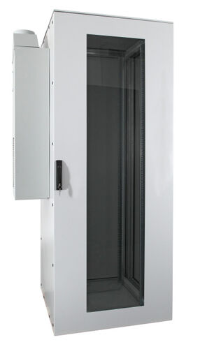 Schrank IP54 mit Seitenkühler 1,0 kW, B=995 T=800 H=2070 mm, RAL7035 Schrank IP54 mit Seitenkühler 1,0 kW, B=995 T=800 H=2070 mm, RAL7035
