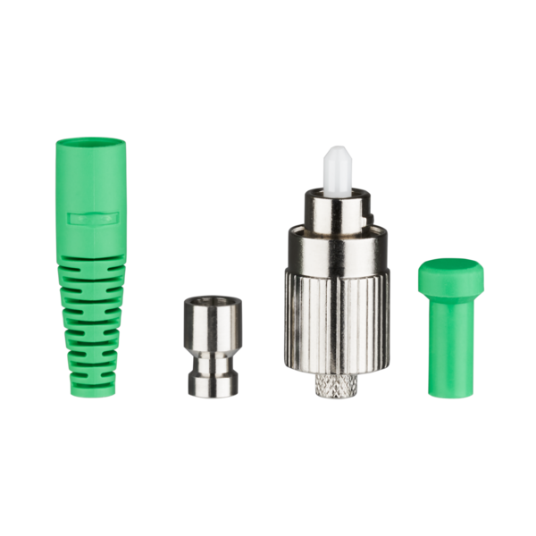 Senko Stecker FC/APC SM 3,0mm -- Stecker (Metall) Knickschutz (grün)