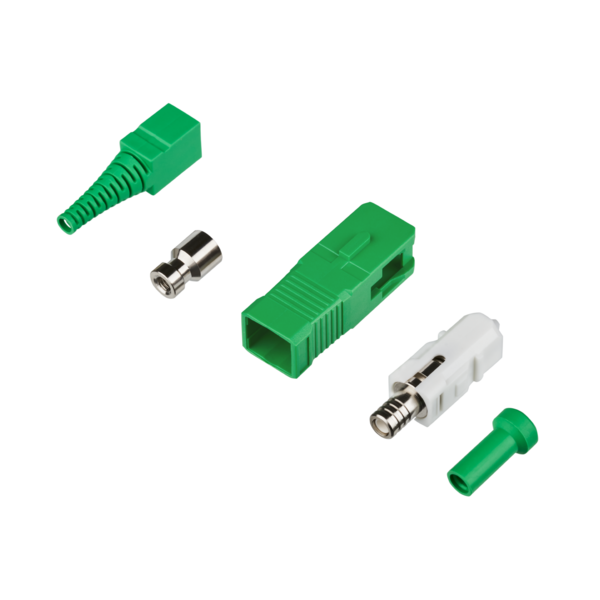 Senko Stecker SC/APC SM 2,0 mm -- Stecker (grün) Knickschutz (grün)