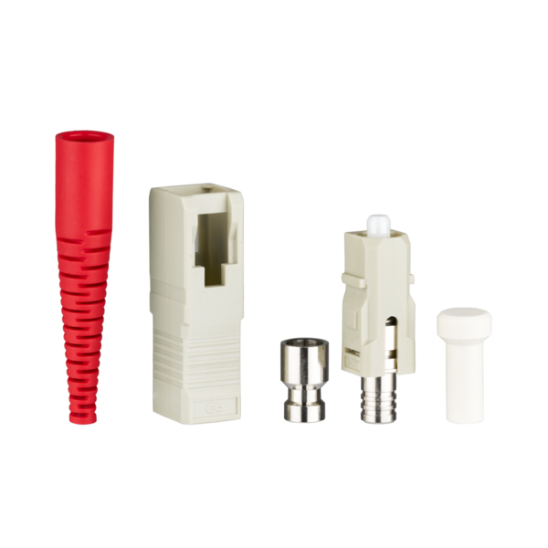 Senko Stecker SC MM 2,0mm -- Stecker (beige) Knickschutz (rot)