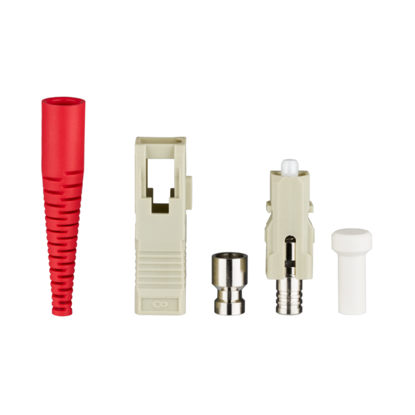 Senko Stecker SC MM 2,0mm -- Stecker (beige) Knickschutz (rot)