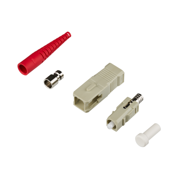 Senko Stecker SC MM 2,0mm -- Stecker (beige) Knickschutz (rot)