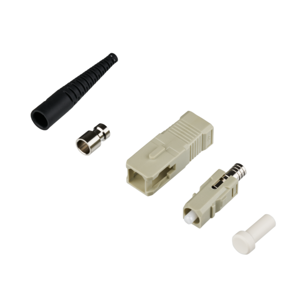 Senko Stecker SC MM 2,0mm -- Stecker (beige) Knickschutz (schwarz)