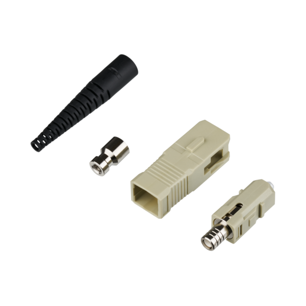 Senko Stecker SC MM 2,0mm -- Stecker (beige) Knickschutz (schwarz)