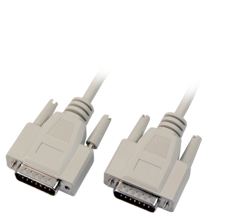 Serielle und Paralelle Kabel und Adapter Datenkabel seriell 1:1, 2x DSub 15, St.-St., 5,0m, beige - 1 VPE = 10 Stï¿½ck