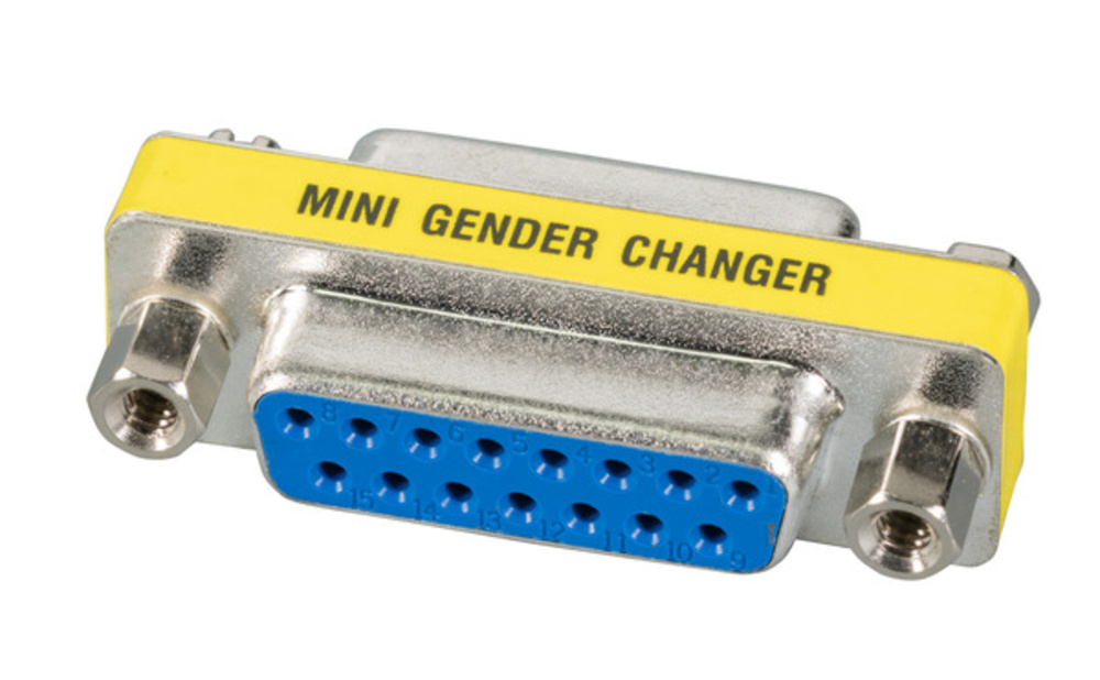 Serielle und Paralelle Kabel und Adapter Mini Gender Changer, DSub 15, Bu.-Bu.,  - 1 VPE = 70 Stï¿½ck Serielle und Paralelle Kabel und Adapter