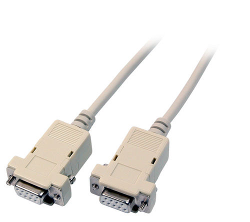Serielles Null-Modemkabel, 2x DSub 9, Bu.-Bu., 2,0m, beige Serielles Null-Modemkabel, 2x DSub 9, Bu.-Bu., 2,0m, beige