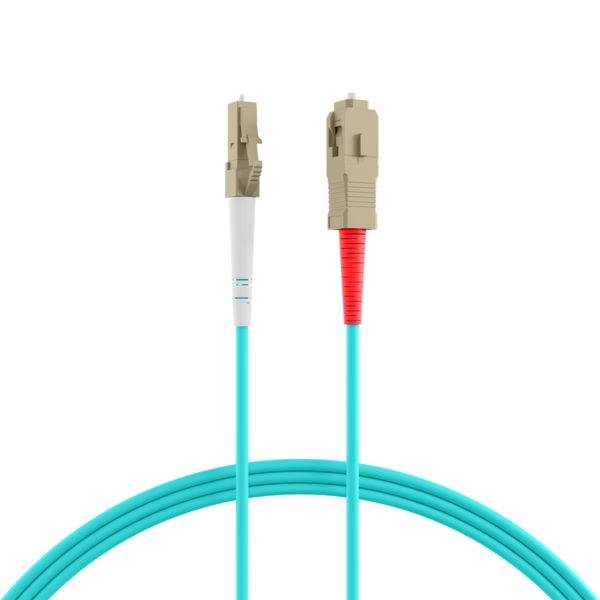Simplex LWL Patchkabel LC-SC OM3 2m, 2,0mm Aqua 50/125µm Glasfaser Patchkabel