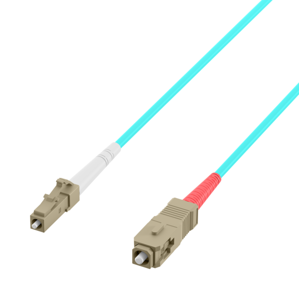 Simplex LWL Patchkabel LC-SC OM3 2m, 2,0mm Aqua 50/125µm