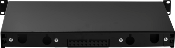 Spleißbox ausziehbar 1HE -- ohne,Frontblende, unbestückt, schwarz