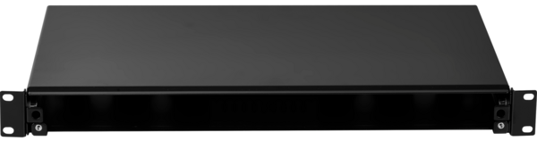 Spleißbox ausziehbar 1HE -- ohne,Frontblende, unbestückt, schwarz