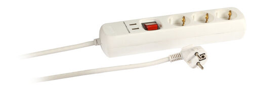 Steckdosenleiste 3 x Schutzkontakt, 2 x USB Ladefunktion, mit Schalter Steckdosenleiste 3 x Schutzkontakt, 2 x USB Ladefunktion, mit Schalter