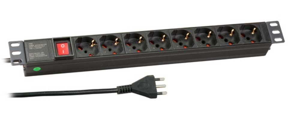 Steckdosenleisten 19? 1HE Steckdosenleiste 8 x IT mit, Schalter - 1 VPE = 25 Stï¿½ck Steckdosenleisten