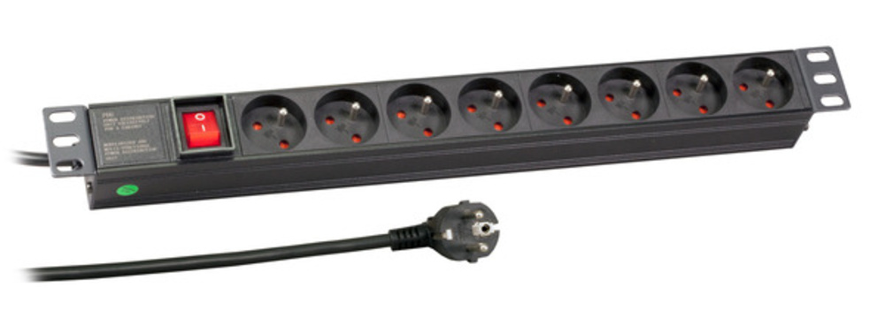 Steckdosenleisten 19? 1HE Steckdosenleiste 8 x UTE mit, Schalter - 1 VPE = 25 Stï¿½ck Steckdosenleisten