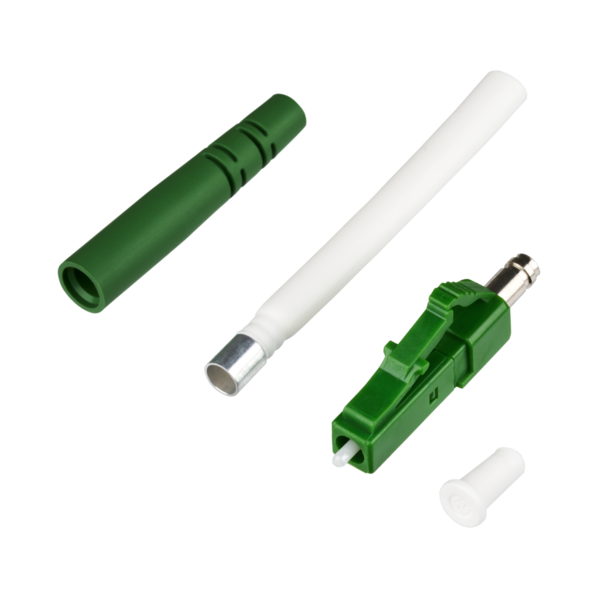 Stecker LC/APC SM 2,0mm -- Stecker (grün) Knickschutz (grün)