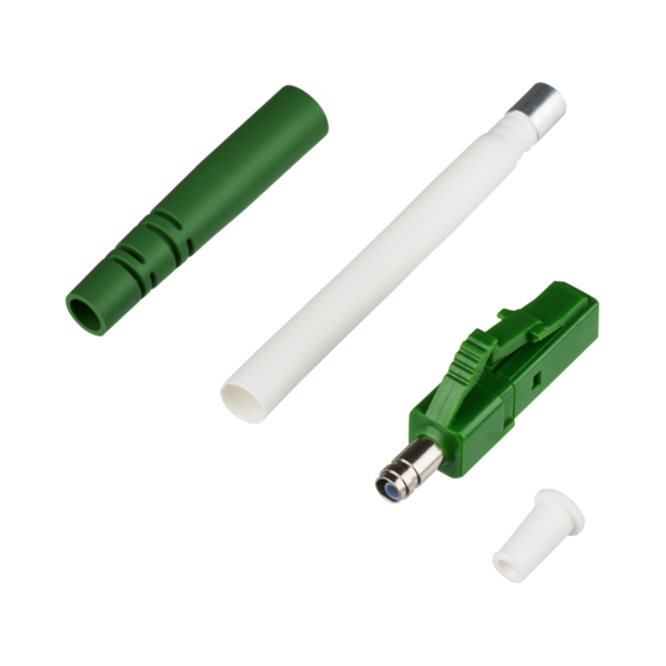 Stecker LC/APC SM 2,0mm -- Stecker (grün) Knickschutz (grün)