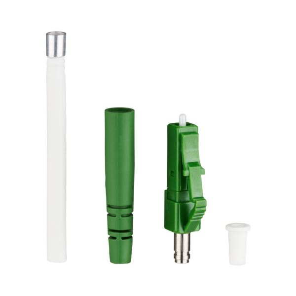 Stecker LC/APC SM 2,0mm -- Stecker (grün) Knickschutz (grün)