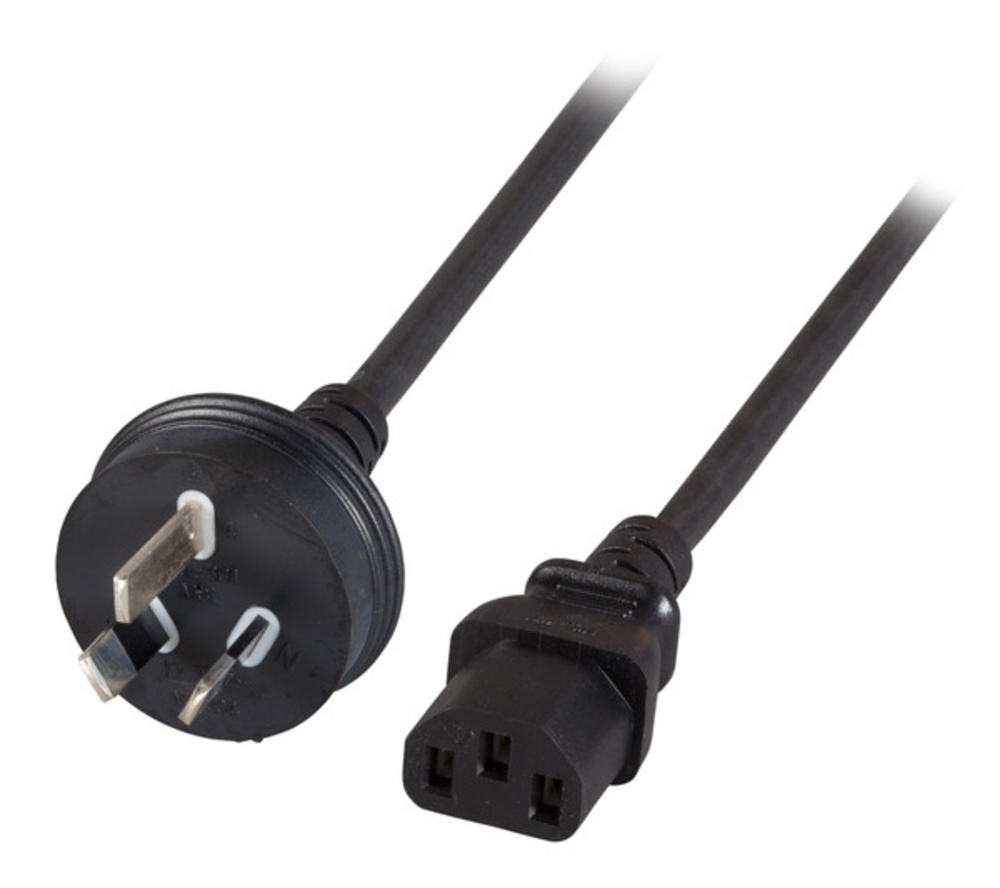 Stromkabel Netzleitung Australien AS3112 - C13 180, °, schwarz, 1,8 m, 3 x 0,75 mm² - 1 VPE = 10 Stï¿½ck Stromkabel