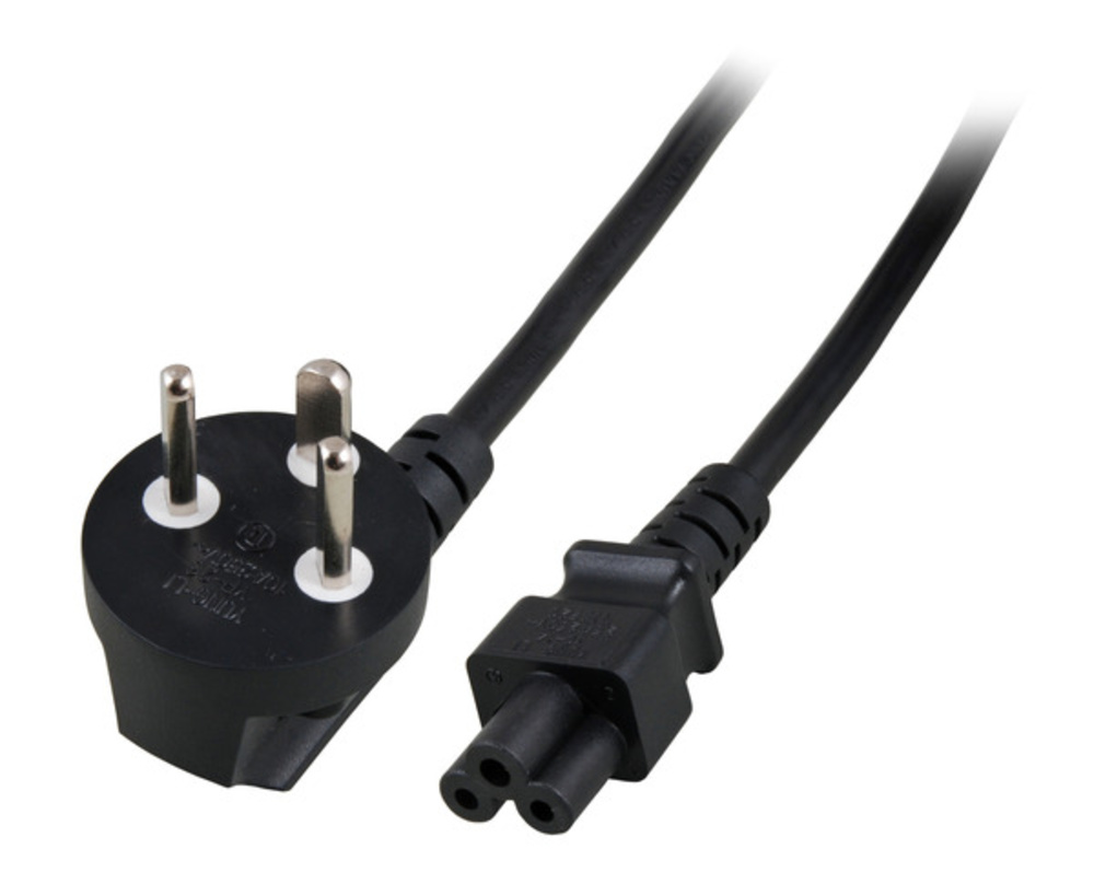 Stromkabel Netzleitung Dänemark DPin 90°- C5 180°, schwarz, 1,8m, 3 x 0,75 mm² - 1 VPE = 100 Stï¿½ck Stromkabel