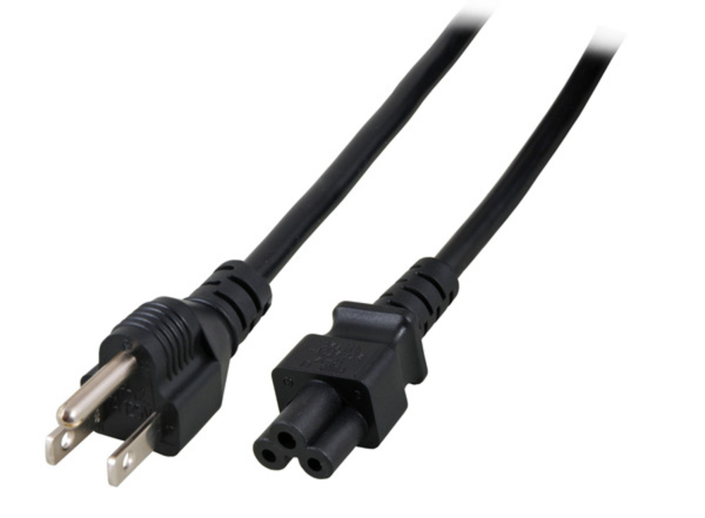 Stromkabel Netzleitung Japan Typ B - C5 180°, schwarz, 1,8m, VCTF 3 x 0,75 mm² - 1 VPE = 100 Stï¿½ck Stromkabel
