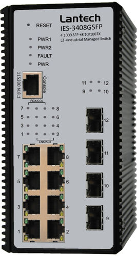 Switch 8x RJ45 10/100Mbit/s + 4x SFP Gigabit Ports Switch 8x RJ45 10/100Mbit/s + 4x SFP Gigabit Ports