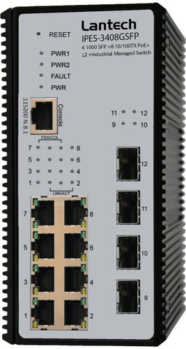 Switch 8x RJ45 10/100Mbit/s PoE Plus + 4x SFP Gigabit Port