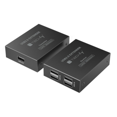 Techly 4-port High-Speed USB 2.0 Extender  -- bis zu 150m mit einem Cat.6 Kabel