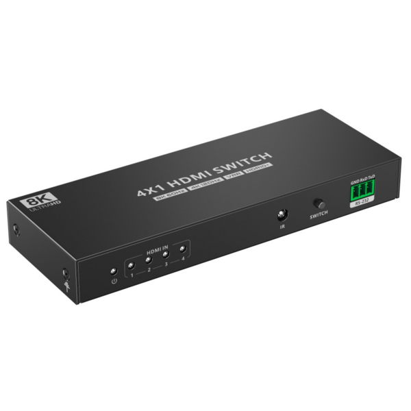 Techly 4x1 HDMI 2.1 8K 3D Switch -- mit optischen SPDIF