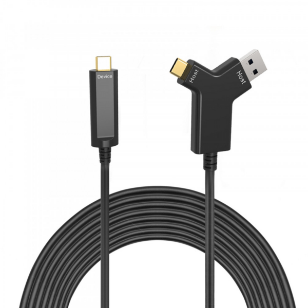 Techly Aktiv USB 3.2 Typ-A/C AOC Glasfaserkabel, 10m schwarz 10Gbps nur Daten