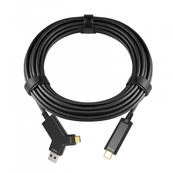 Techly Aktiv USB 3.2 Typ-A/C AOC Glasfaserkabel, 10m schwarz 10Gbps nur Daten