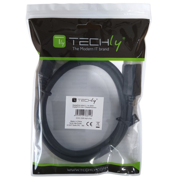 Techly Displayport 2.1 Audio/Video Kabel 4k -- 5m schwarz
