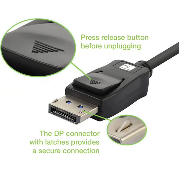 Techly Displayport 2.1 Audio/Video Kabel 4k -- 5m schwarz