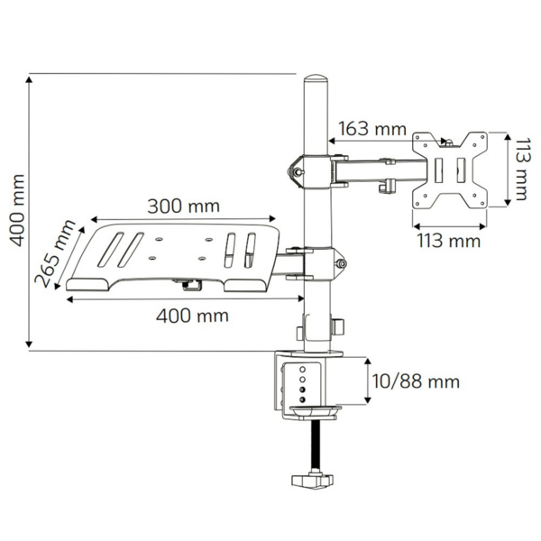 Techly Schreibtischhalterung für 13-32