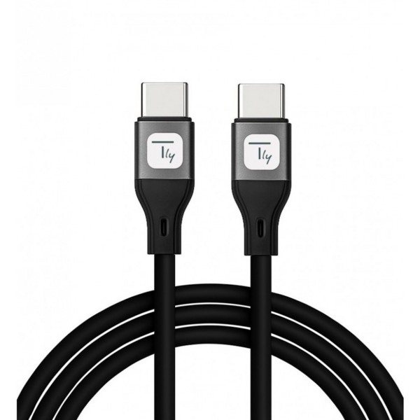 Techly USB-C Stecker 2.0 Kabel, 1m schwarz Silikonmantel USB