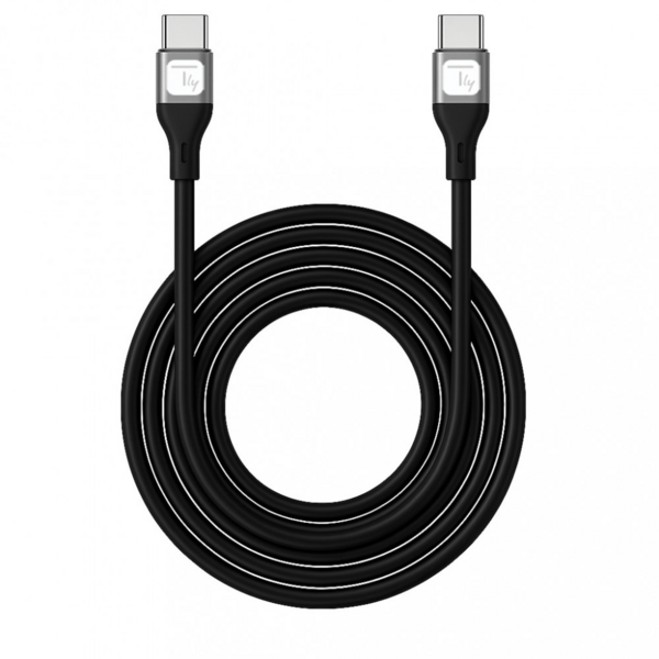Techly USB-C Stecker 2.0 Kabel, 1m schwarz Silikonmantel