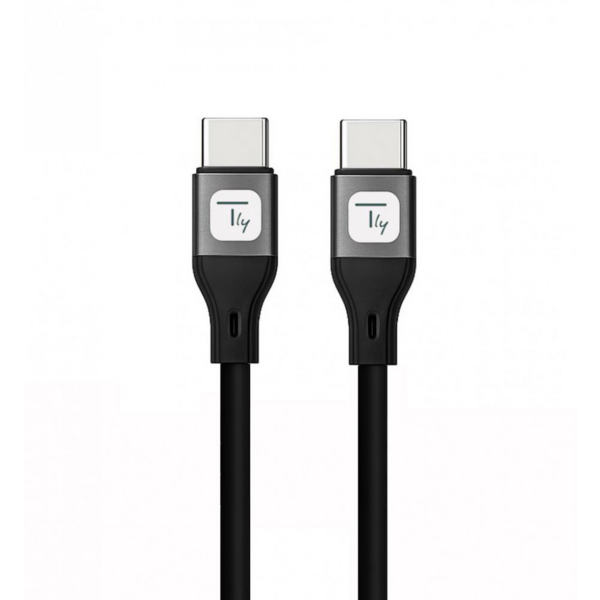 Techly USB-C Stecker 2.0 Kabel, 1m schwarz Silikonmantel