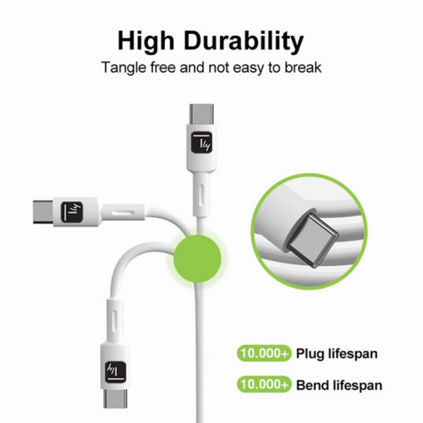 Techly USB-C Stecker 2.0 Kabel -- 1m weiß