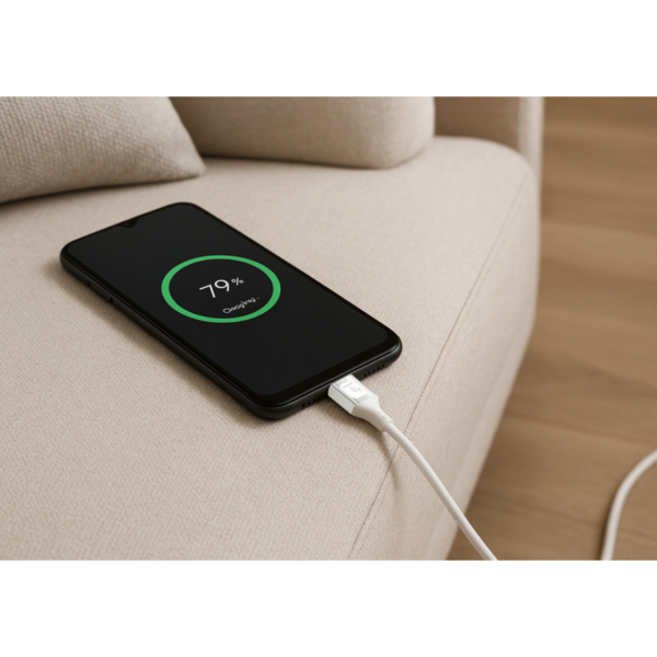 Techly USB-C Stecker 2.0 Kabel, 1m weiß Silikonmantel