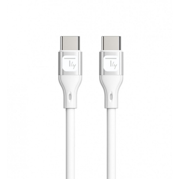 Techly USB-C Stecker 2.0 Kabel, 1m weiß Silikonmantel