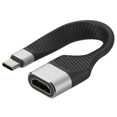 Techly USB-C Stecker auf HDMI-Buchse -- kurz, flaches FPC Kabel