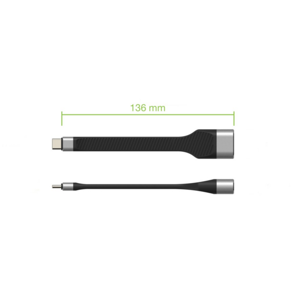 Techly USB-C Stecker auf HDMI-Buchse -- kurz, flaches FPC Kabel