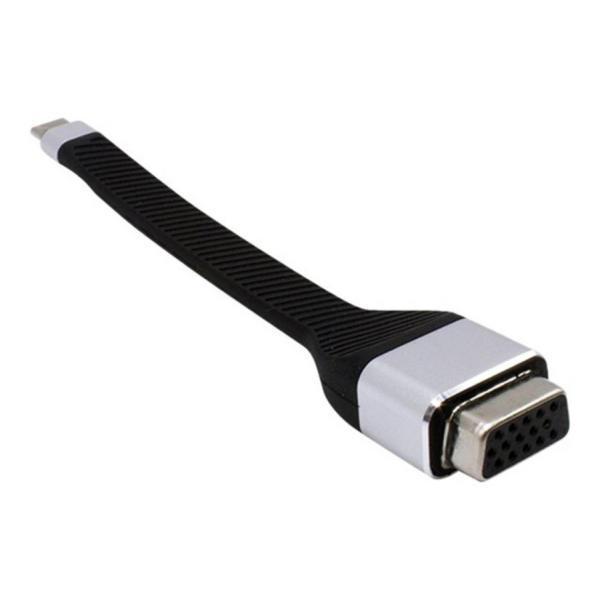 Techly USB-C Stecker auf VGA-Buchse -- kurz, flaches FPC Kabel